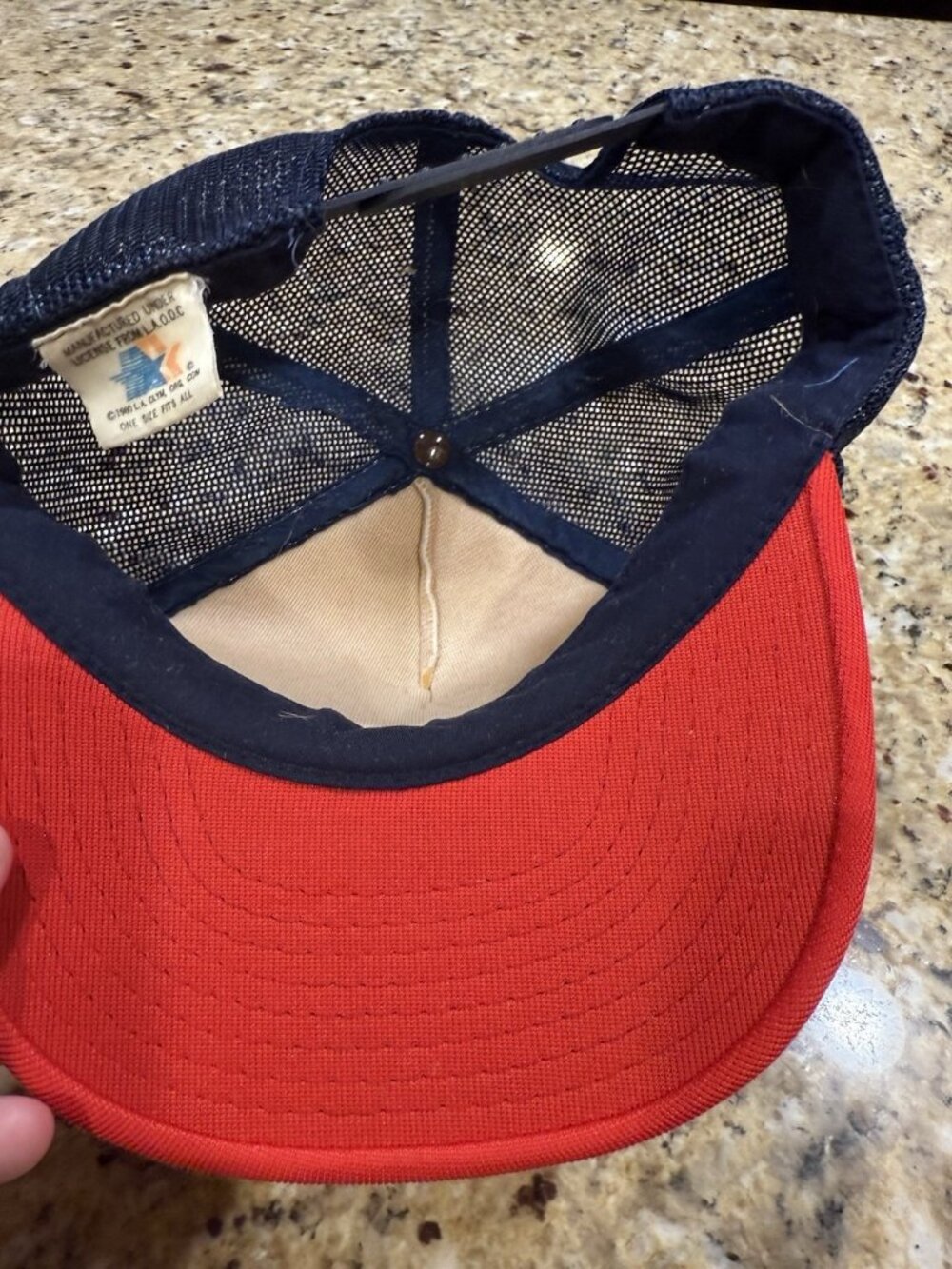 Vintage 1984 Los Angeles Olympics Trucker Hat Snapback One Size Red White & Blue - Picture 2 of 2